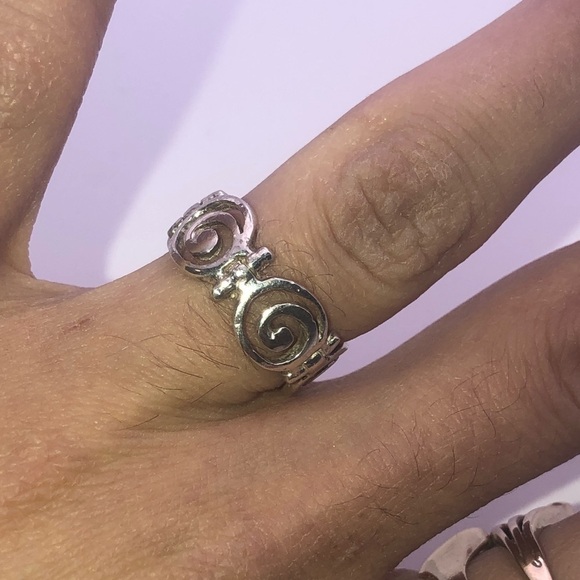 VTG Sterling Silver Spirals Band Stamped 925 CMA Sz 6.5 - Picture 5 of 8